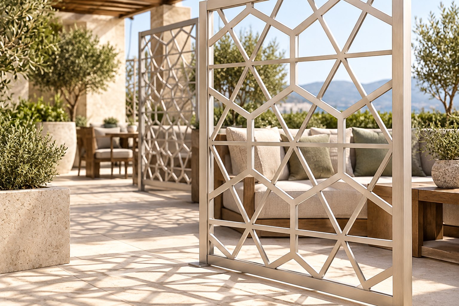 Laser-cut panels · Patterned partitions